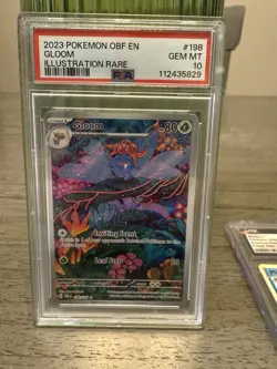Gloom Full Art Illustration Rare #198/197 PSA 10 Obsidian Flames OBF-EN Pokemon - Image 1