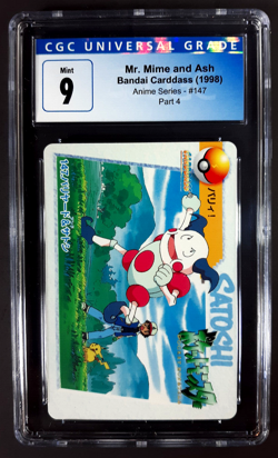 Pokemon 1998 Bandai Carddass Anime Series Part 4 Mr. Mime and Ash 147 CGC 9 Mint - Image 2