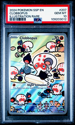 PSA 10 Clobbopus 207 Pokemon Ssp En Surging Sparks 2024 Illustration Rare - Image 1
