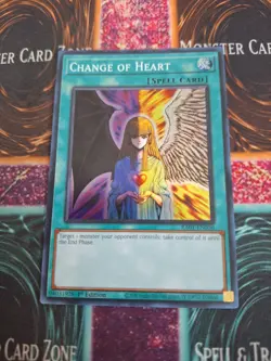 Yugioh Change of Heart RA01-EN050 Super Rare 1st Edition Near Mint - Image 1