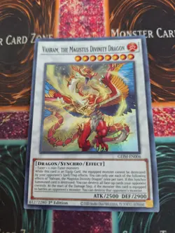 Yugioh Vahram, the Magistus Divinity Dragon GEIM-EN006 Super Rare 1st Edition NM - Image 1