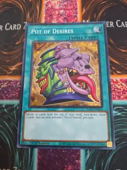 Yugioh Pot of Desires RA01-EN056 Super Rare 1st Edition Near Mint - Image 1