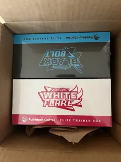 Pokemon Black Bolt & White Flare Pokemon Center Elite Trainer Box ETB Set - Image 1
