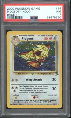 N | 2000 TCG Pokemon Base Set 2 | Pidgeot Holo #14 | PSA 7 NM - Image 1