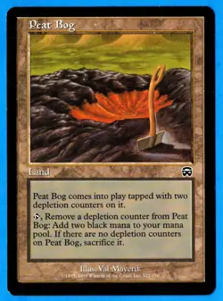 Peat Bog - Mercadian Masques 1999 MTG Black Common Land LP - Image 1