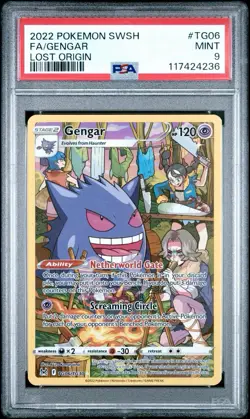 2022 POKEMON SWORD & SHIELD LOST ORIGIN #TG06 FULL ART/GENGAR PSA 9 - Image 1