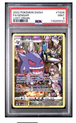 2022 POKEMON SWORD & SHIELD LOST ORIGIN #TG06 FULL ART/GENGAR PSA 9 - Image 1