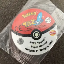 2001 POKEMON TAZO'S - Vintage- Walkers Tazos/Pogs -togepi -no14 sealed - Image 2