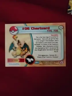 Topps Pokemon TV Animation Series 1 Black Logo #06 Charizard NM!! - Image 2