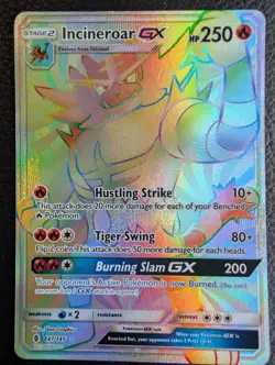 Incineroar GX - 147/145 Guardians Rising (Pokemon) Secret Rainbow Rare - Image 1