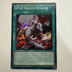 K9-X Forced Release JUSH-EN039 Super Rare 1st Ed NM (READY TO SHIP!) YuGiOh - Image 1