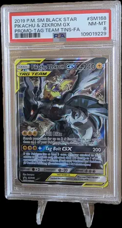 Pikachu & Zekrom GX SM168 Black Star Promo Full Art Holo Pokemon Card - Image 1