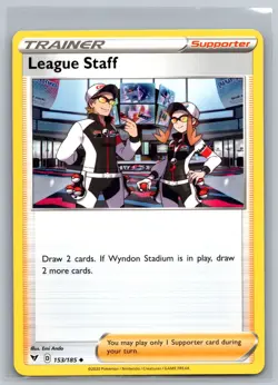 2020 Pokemon TCG League Staff SWSH04 Vivid Voltage 153/185 Uncommon Trainer Card - Image 1