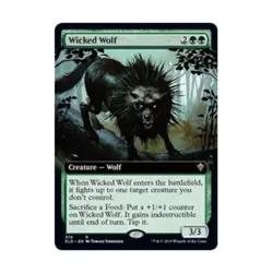 WOTC MtG Throne of Eldraine Wicked Wolf (Extended Art) (R) (Foil) NM - Image 1
