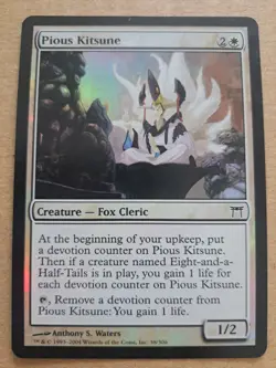 MTG FOIL Pious Kitsune - Champions of Kamigawa #38 - Image 1