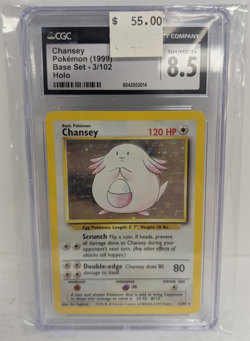 Chansey Pokemon (1999) Base Set - 3/102 Holo CGC 8.5 NM/MINT+ - Image 1