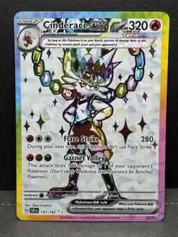 Cinderace ex 157/142 Sv07: Stellar Crown Holo Ultra Pokemon TCG 2024 - Image 1
