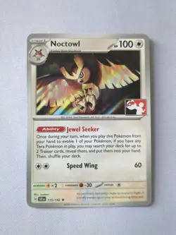 Noctowl 115/142 Cosmos Holo Play! Stamped Pokemon Prize Pack Stellar Crown - Image 1
