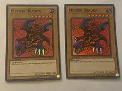 Yugioh - 2x Meteor Dragon PRC1-EN001 1st Edition NM Unplayed - Image 1