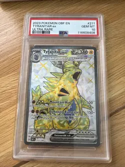 Pokemon TCG Tyranitar EX Card 211/197 Obsidian Flames Ultra Rare Full Art PSA 10 - Image 1