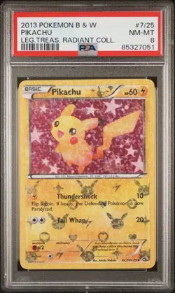 N | 2013 TCG Pokemon Black & White | Pikachu Radiant Collection #7 | PSA 8 NM-MT - Image 1