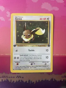 Pokemon Card Eevee Team Rocket 1st Edition Common 55/82 Near Mint - Image 1