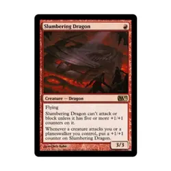 WOTC MtG M13 Slumbering Dragon (R) EX - Image 1