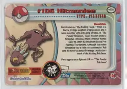 Hitmonlee Topps Pokemon TV Animation Edition Series 2 #106 2000 0l4h - Image 2