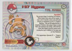 Hypno Topps Pokemon TV Animation Edition Series 2 #97 2000 0l4h - Image 2