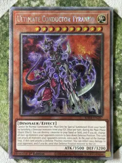 YuGiOh ULTIMATE CONDUCTOR TYRANNO Platinum Secret Rare RA04-EN287 - Image 2