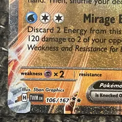 Pokemon Card Greninja ex 106/167 Double Rare Temporal Forces Near Mint - Image 3