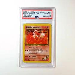 Pokemon PSA 10 1st Edition Blaine's Growlithe 52 Gym Heroes - Image 1