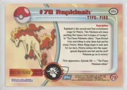 Rapidash Topps Pokemon TV Animation Edition Series 2 #78 2000 0l4h - Image 2