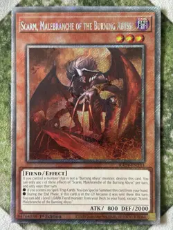 YuGiOh SCARM, MALEBRANCHE OF THE BURNING ABYSS Platinum Secret Rare RA04-EN233 - Image 2