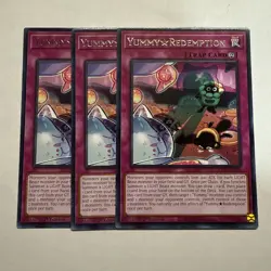 Yummy Redemption 3x (playset) JUSH-EN026 Rare 1st Ed NM (READY TO SHIP!) YuGiOh - Image 1