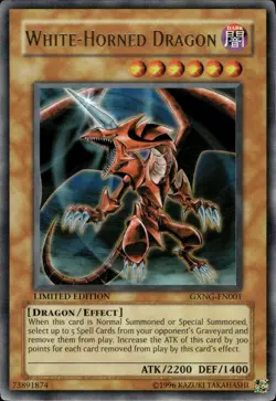 White-Horned Dragon - Ultra Rare Limited Edition GXNG-EN001 - MP - YuGiOh - Image 1