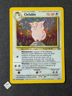 Clefable 1/64 Jungle Unlimited Holo Rare Vintage Pokemon TCG NM - Image 1