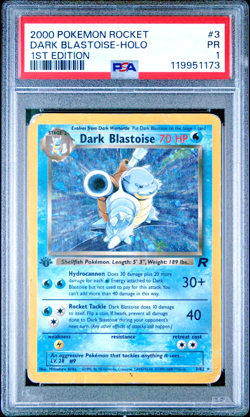 PSA 1 2000 Team Rocket 1st Edition Dark Blastoise 3/82 Holo Foil Pokemon - Image 1