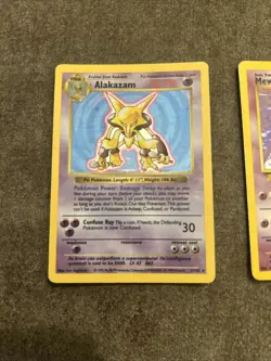 Vintage Pokemon Lot Alakazam Holo Shadowless Mewtwo Base 2 Holo - Image 2