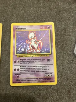 Vintage Pokemon Lot Alakazam Holo Shadowless Mewtwo Base 2 Holo - Image 3