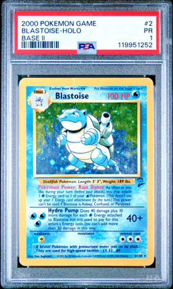 PSA 1 PR 2000 Base Set II Blastoise 2/130 Holo Foil WOTC Unlimited Pokemon - Image 1
