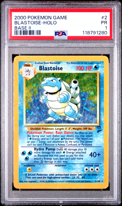 PSA 1 PR 2000 Base Set II Blastoise 2/130 Holo Foil WOTC Unlimited Pokemon - Image 1
