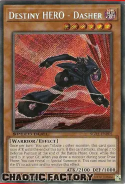 YUGIOH SGX1-ENB05 Destiny HERO - Dasher Secret Rare 1st Edition NM - Image 1