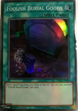 YUGIOH DASA-EN058 Foolish Burial Goods Super Rare 1st Edition NM - Image 1
