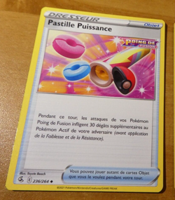 POKEMON POING DE FUSION FRANCAISE CARD CARTE Pastille Puissance 236/264 FR NM - Image 1