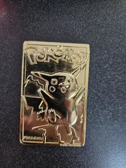 #25 Pokemon 23k Gold Plated PIKACHU Trading card. Nintendo 1999 - Image 1