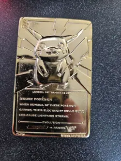 #25 Pokemon 23k Gold Plated PIKACHU Trading card. Nintendo 1999 - Image 2