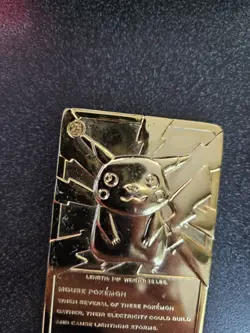 #25 Pokemon 23k Gold Plated PIKACHU Trading card. Nintendo 1999 - Image 3