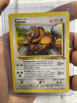 Pokemon Tauros 47/64 Jungle Regular NM French Pokemon Card TCG NM Vintage Vtg - Image 1