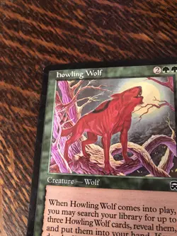 MTG Magic The Gathering Howling Wolf Creature 252 / 350 1999 Heather Hudson - Image 4